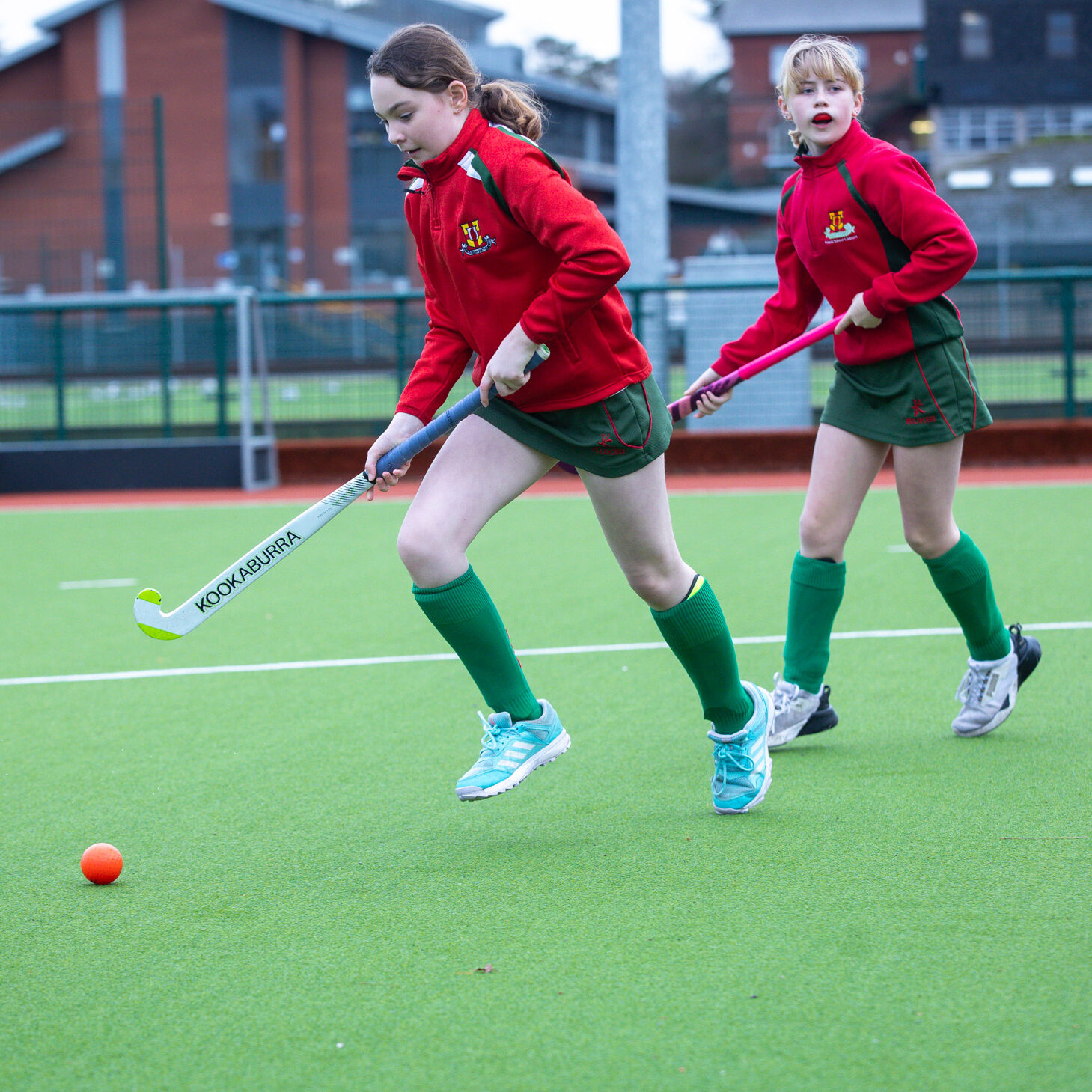 Students playing hockey